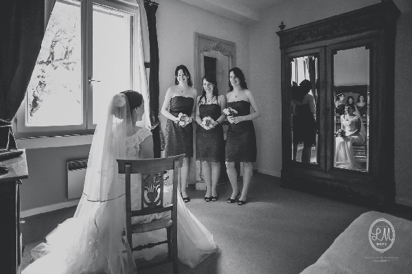 Bride and Bridesmaids. Wedding in a French Castle