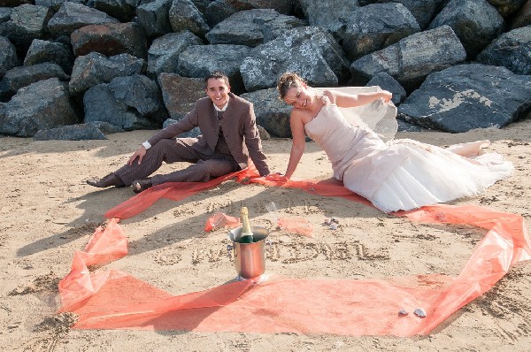 Les mariés à la plage